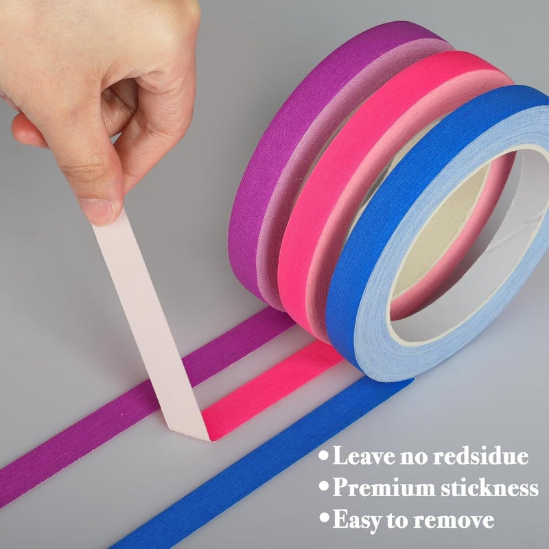 G GEYYANG GEYYANG Spike Tape, Blue Fluorescent Gaffers Tape 1/2 inch x 20 Yards, Black Light UV Reactive, Multipurpose Fluorescent Spike Tape for Stage Marking, Party and Art Crafts - Image 3